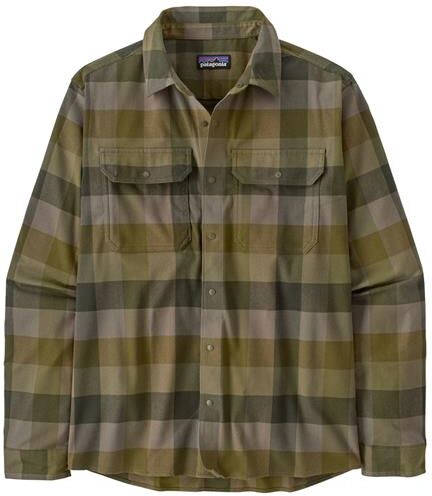 Patagonia Mens Canyonite Flannel Shirt, Trail Rider / Pond Green S