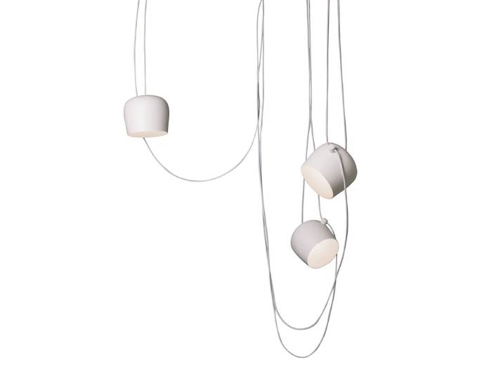 Flos - AIM Small LED-Pendelleuchte mit Baldachin, weiss (3-flammig)
