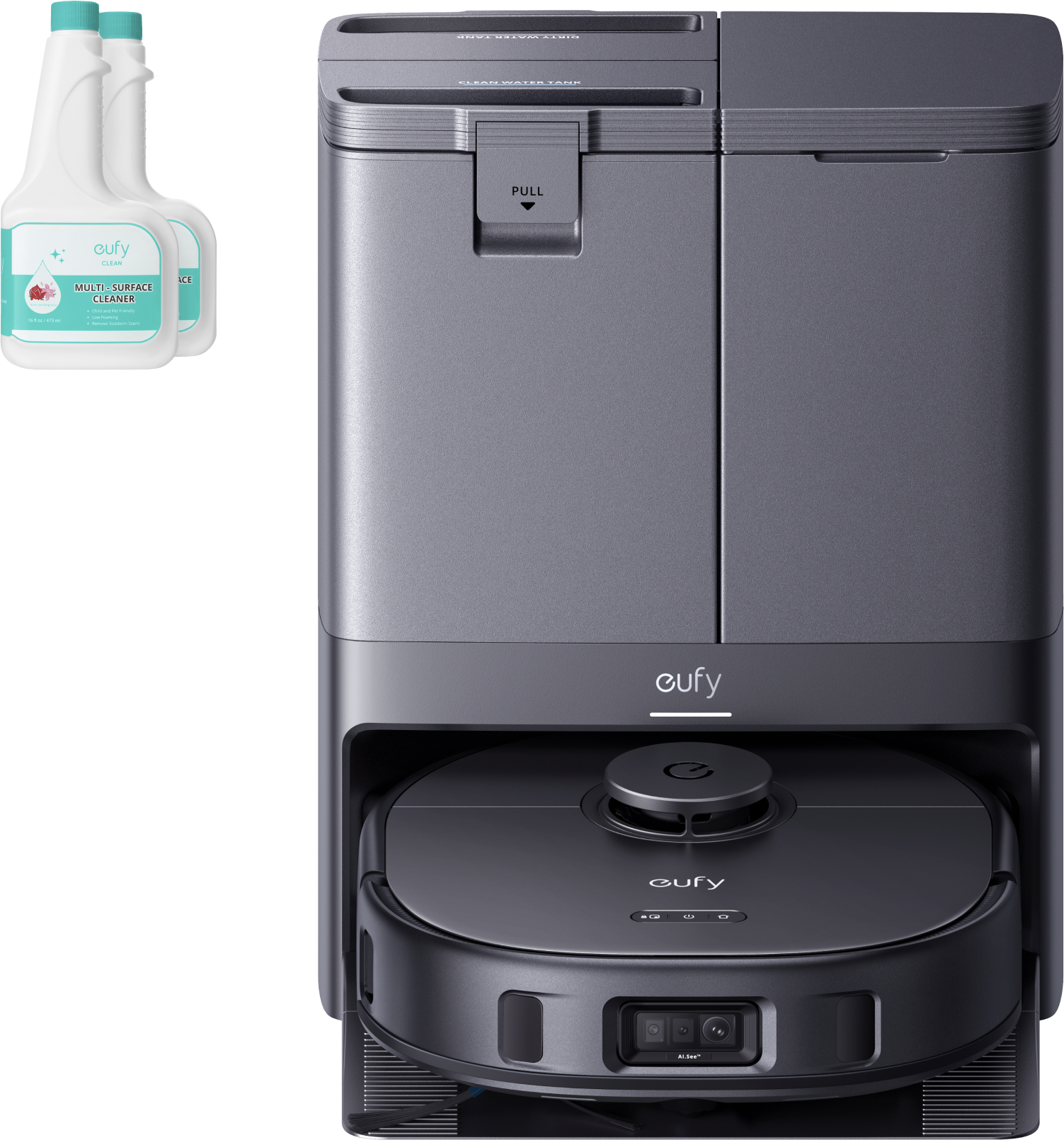 eufy X10 Pro Omni + Solution de nettoyage des sols durs (2 bouteilles)
