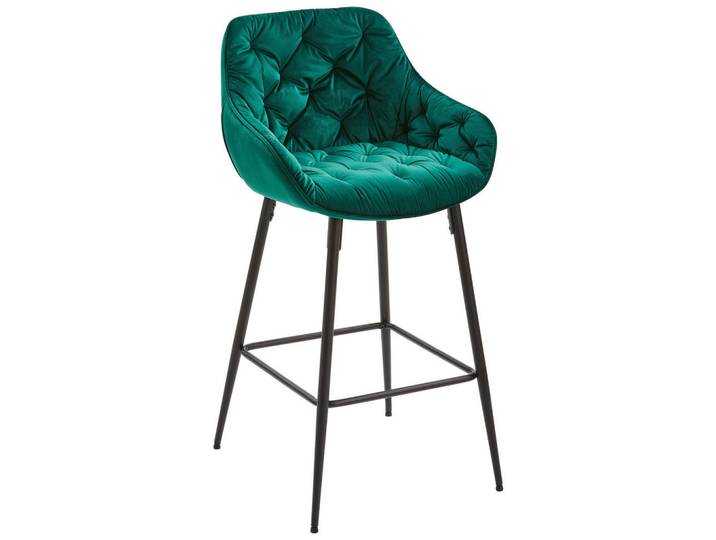 Livetastic Barhocker, Grün, Schwarz, Holz, Metall, Textil, Pappel, Sperrholz, Füllung: Schaumstoff, Rundrohr, 55x105x57 cm, Bsci, Esszimmer, Barmöbel, Barhocker