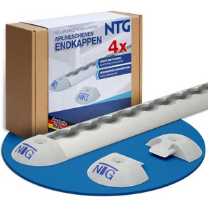 NTG Endkappe grau, 4 Stück, Schienenbreite 50mm, halbrund, für Airlineschiene