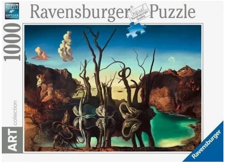 Ravensburger Puzzle 1000 pièces Art collection - Cygnes se reflétant en éléphants / Salvador Dali