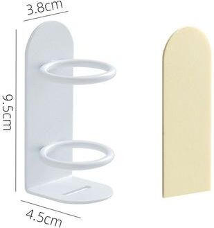 Discount Dollar Deals Wall Mounted Toothbrush And Razor Organizer Punch Free Bathroom Storage Shelf white