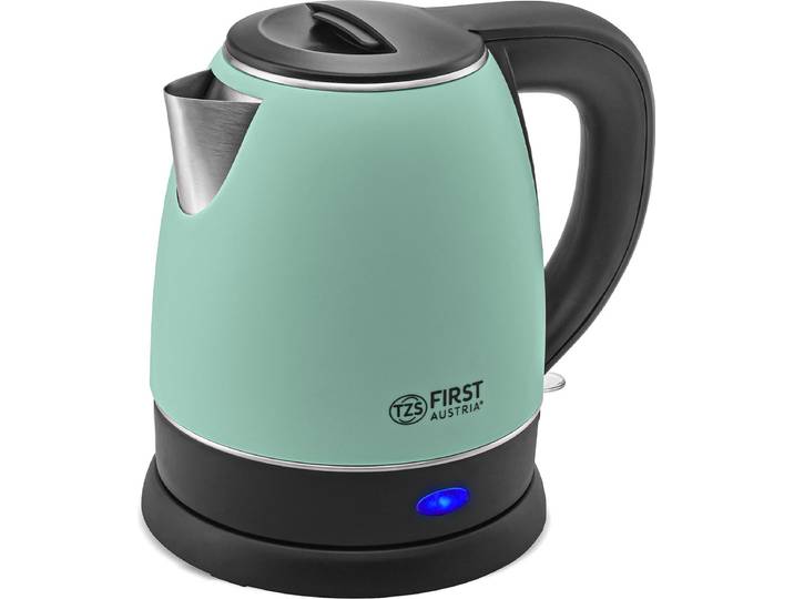 TZS First Austria Waterkoker - 1.2 Liter - 360° Draaibaar - 2200W - Retro - Groen