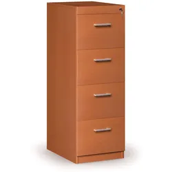 Hängeregisterschrank aus Holz, 4 Schübe, Kirschbaum