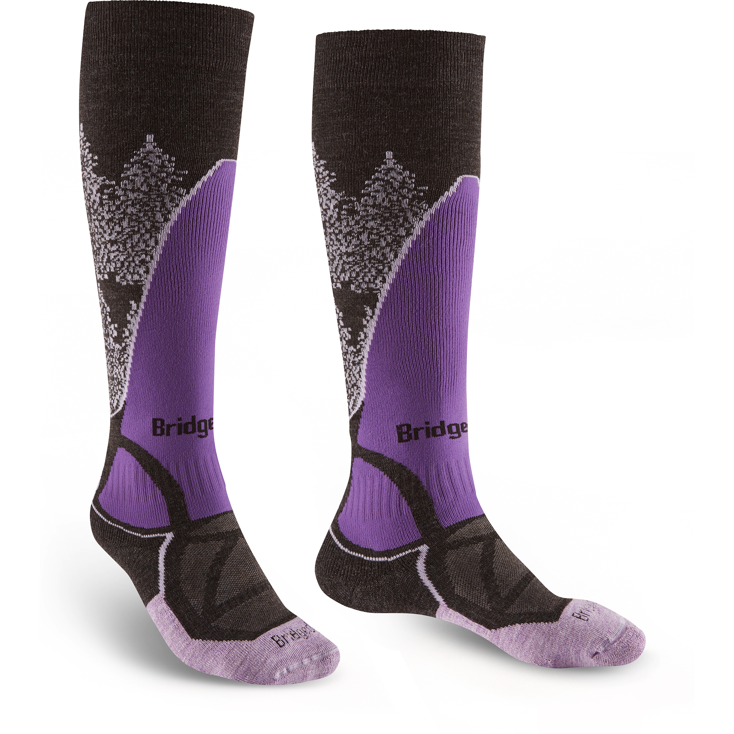 Bridgedale Ski Midweight Damen Skisocken lila Größe 38 Trekking Hautfreundlich Merinowolle