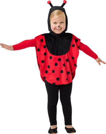 Kinder-Poncho "Marienkäfer", rot-schwarz