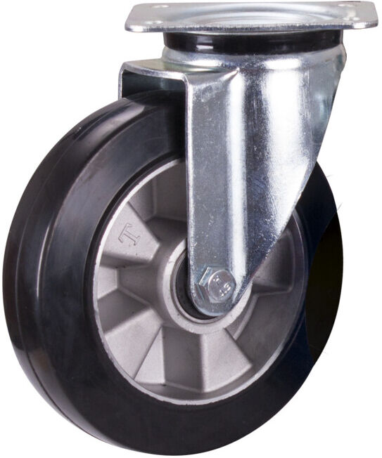 VARIOfit Roulette pivotante caoutchouc plein élastique 200 × 50 mm noir (lpg-200.006)