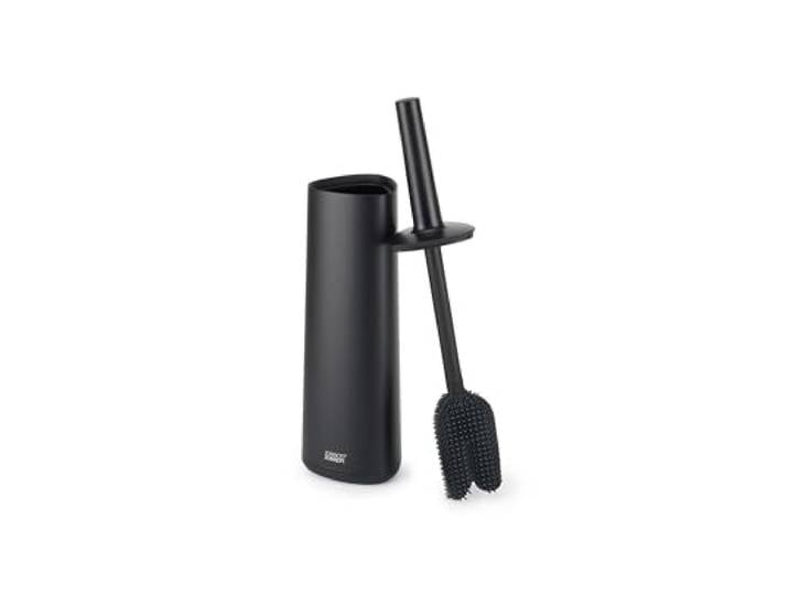 Joseph Joseph Flex 360\, Ensemble Brosse WC Toilette et Support\, Tête de Brosse Remplaçable\, Anti-Goutte\, Anti-Bouchon\, Triple Action\, Noir Mat