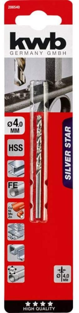 KWB Silver Star HSS spiraalboor 4.0 mm