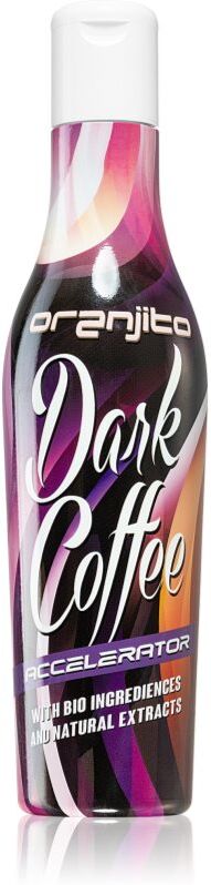 Oranjito Dark Coffee Accelerator Sonnenschutzmilch für die Sonnenbank mit Bio-Inhaltsstoffen und Bräunungsbeschleuniger 200 ml
