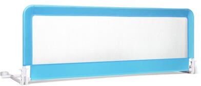 Costway 59 Inch Folding Breathable Baby Bed Rail Guard with Safety Strap-Blue