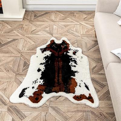 Teppiche Tigerprint formte Teppich für Wohnzimmer und Schlafzimmer Faux Pelz Tierhaut Teppich Weich Rutschfest Maschinenwaschbar Teppich Flauschige Akzent Fußmatte Wohnkultur
