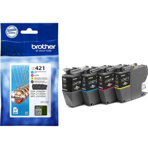 Brother Tinte LC-421VAL Value Pack, schwarz, cyan, magenta, gelb