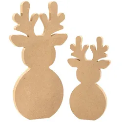 Rentiere aus MDF, 35 x 17,6 cm und 25 x 12,6 cm, 2 Stück