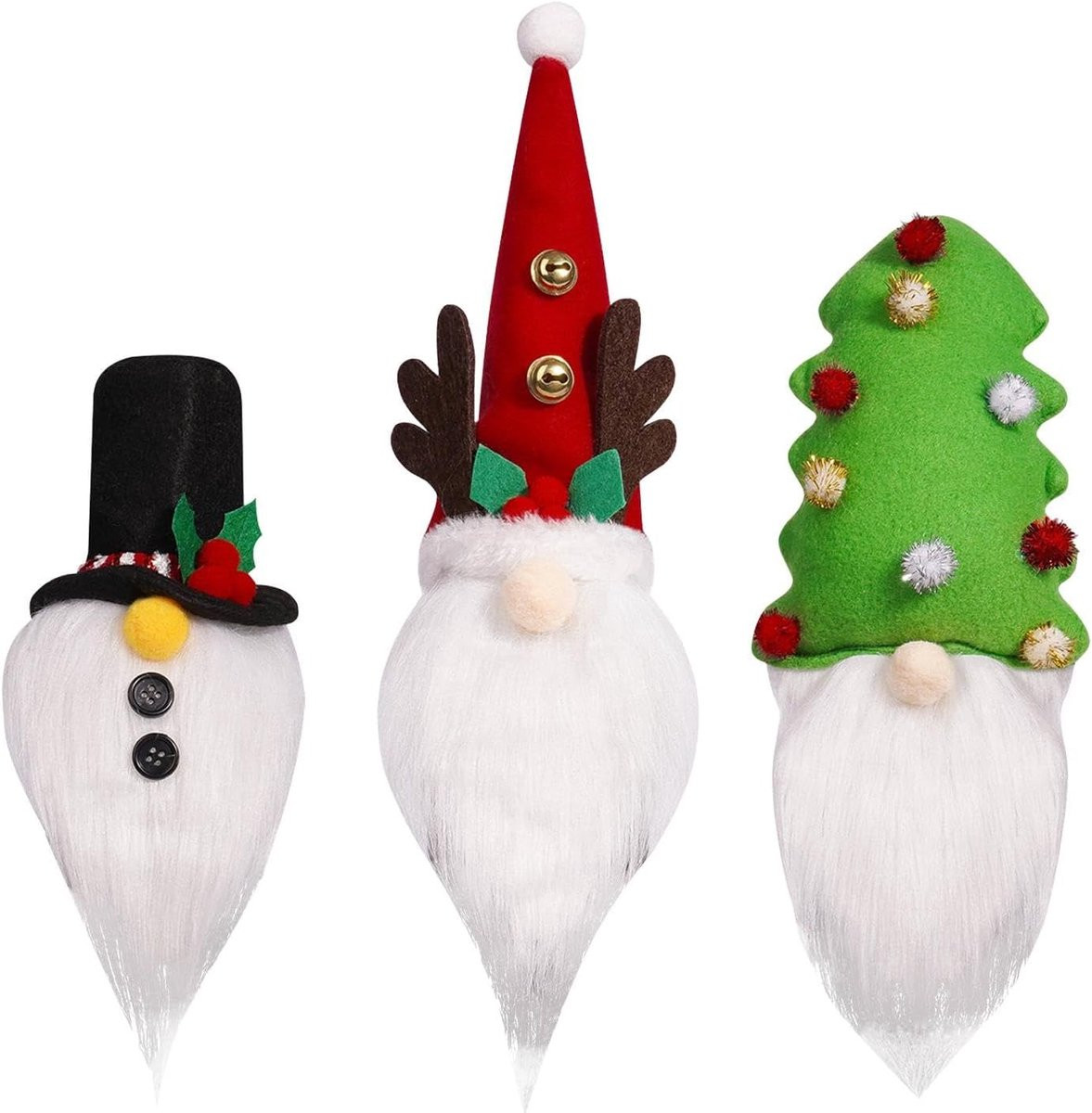 Set van 3 multifunctionele en herbruikbare wijnfles covers voor feestelijke decoratie, multicolor