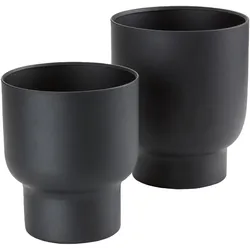 House Nordic Fulda Blumentöpfe 2er Set, Ø14/16 cm, Höhe 16/19 cm