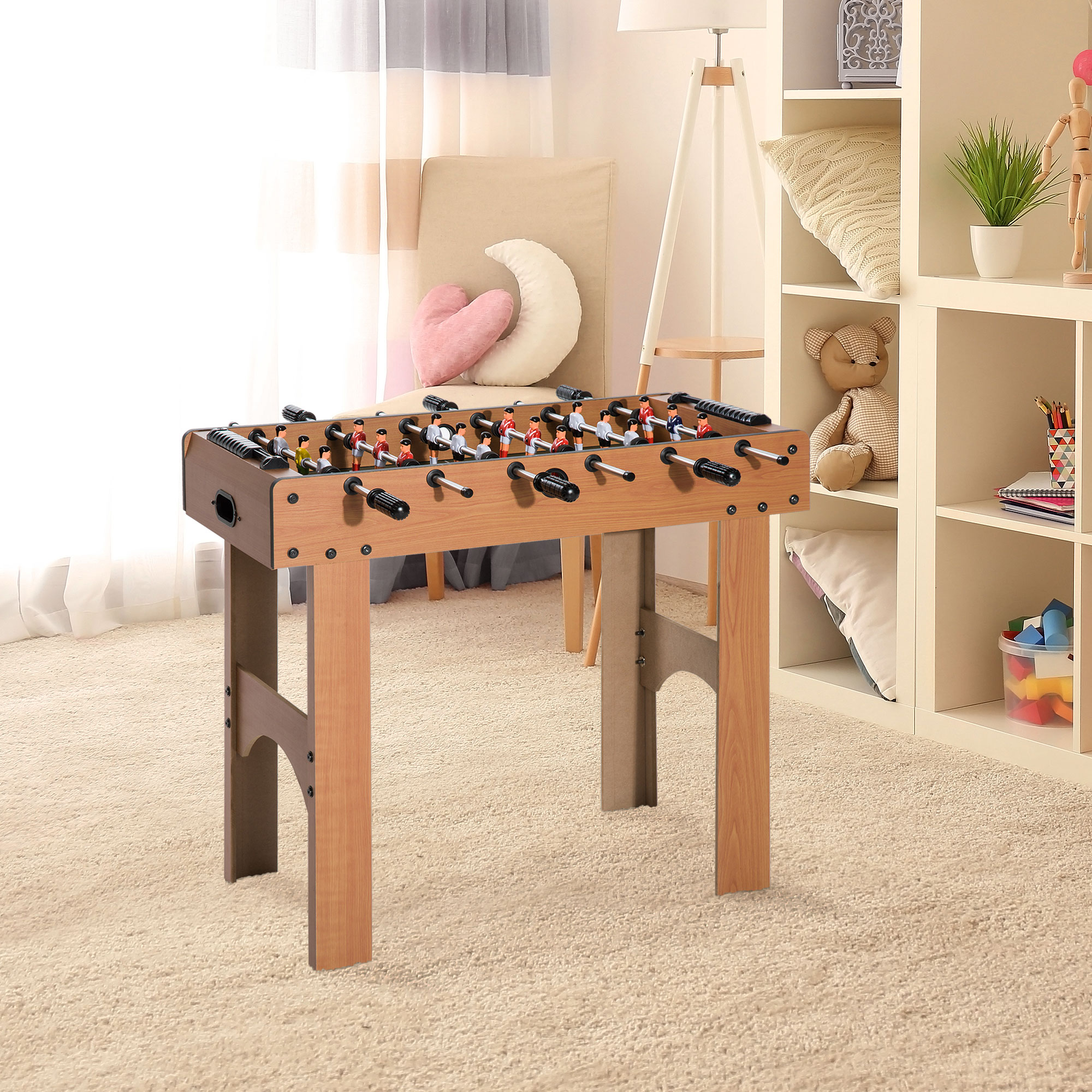 Homcom Calcio Balilla Professionale per Bambini con Aste in Legno MDF 87x43x78cm Aosom