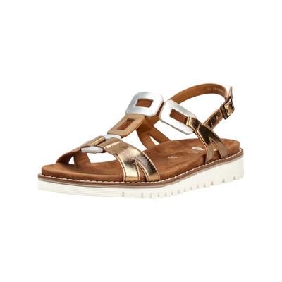 Riemchensandale ARA "Ara Sandalen Glattleder", Damen, Gr. 39, whisky, Glattleder, Schuhe Riemchensandale