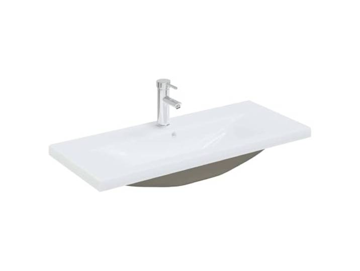 POUFGDR Badezimmermöbel-Set, 4-teilig, Eiche, Schwarz Planer Spiegel, Einlegeböden aus Holz, bündige Türen, silberfarbene Metallgriffe, modernes Design