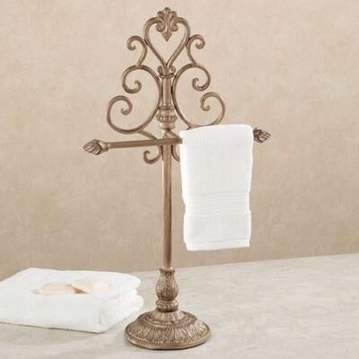 Touch of Class Aldabella Satin Gold Towel Stand/Jewelry Holder , Satin Gold