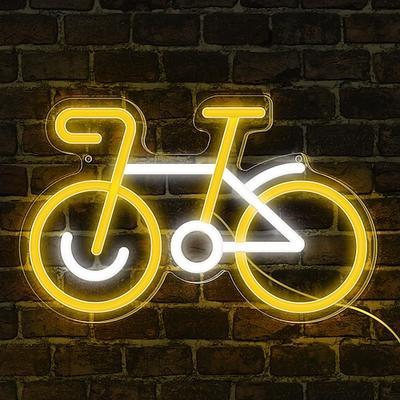 minimalistisches Fahrrad-Neonschild, Fahrrad-Neonschild mit Licht, 5V, USB-betrieben für Heimdekor, Wohnzimmer mit Radfahrer, Heimdekoration, Deko-Statue für Beistelltisch, Fahrrad-Kunst-Wanddekor