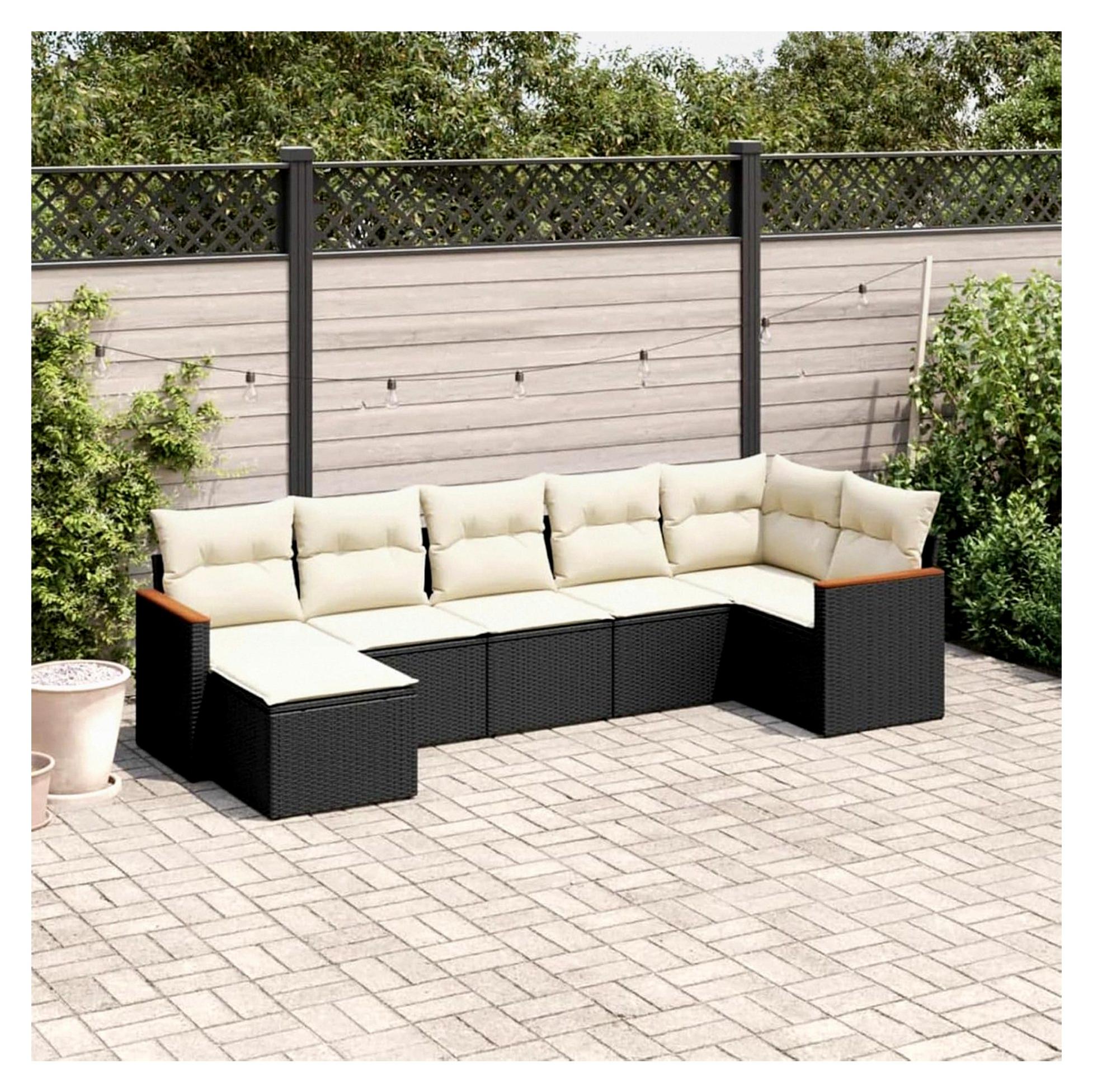 Ecklounge für den Balkon mit Stauraum, Gartenlounge, Rattan Sofa, Outdoor Sitzecke, Balkonmöbel
