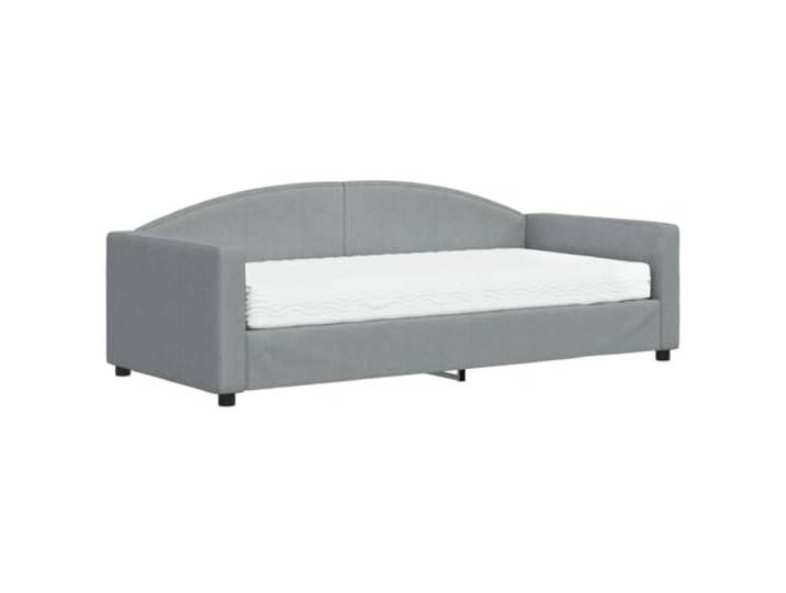 KTHLBRH Schlafsofa mit Matratze hellgrau 90 x 190 cm Stoff 2in1, Holzgestell, Metallgestell, Polyesterbespannung, Lattenrost, Schaumstoffpolsterung, Montage