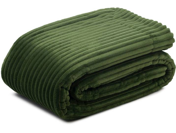 Wohndecke GÖZZE Cord Optik Wohndecke , grün (dunkelgrün), B:150cm L:200cm, Polyester, Wohndecken, Wohndecke