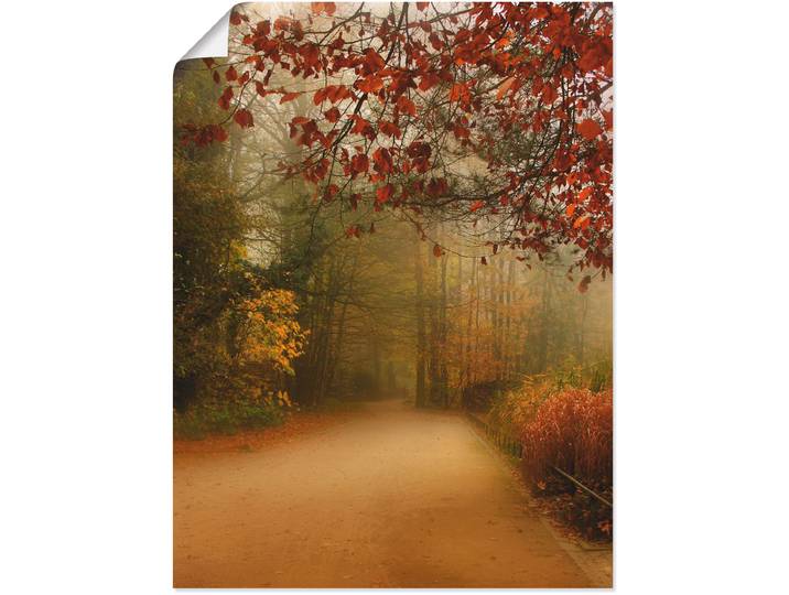 Poster ARTLAND Herbst im Park , orange (farbe bild(er): orange), B:30cm H:40cm, Bilder, Poster, ohne Rahmen