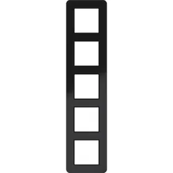 Hager Rahmen 5fach, C.8, Glas schwarz glänzend