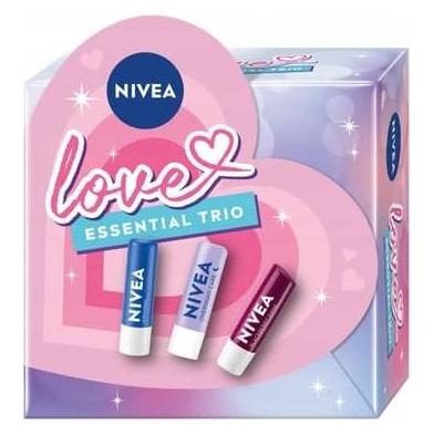 Nivea Love Essential Trio Lip Balms Original Overnight Care Blackberry Shine 3x48g (Lippenbalsam) (9005800395043)