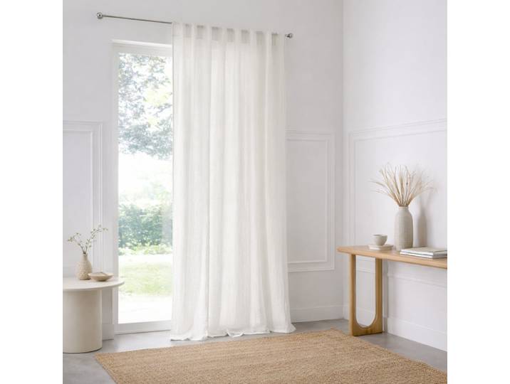 Rideau à passant gaze de coton 140x260 blanc