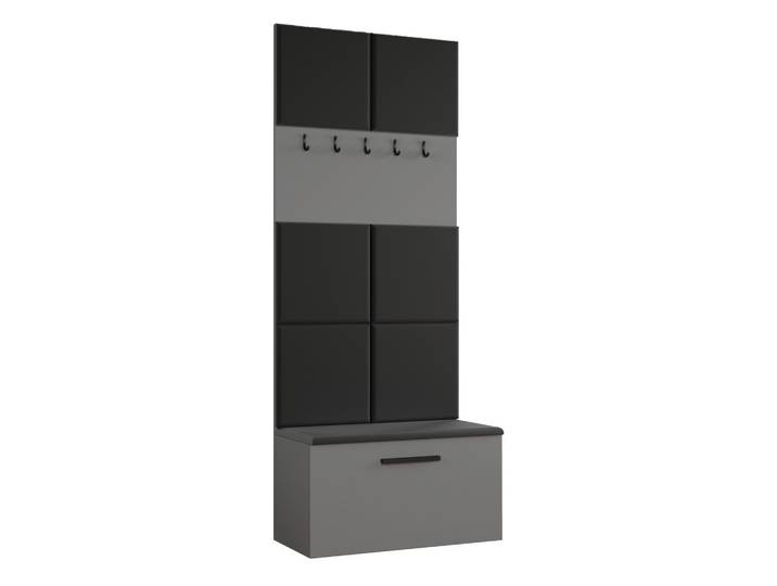 GARDEROBENSCHRANK MODULO 80,6/204/40 cm Modern Garderobe-Set Grau