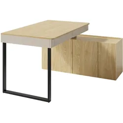 SCHREIBTISCHKOMBINATION Lico Schreibtisch mit Kommode für Jugendzimmer, Sandbeige