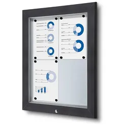 Schaukasten 4x A4 anthrazit RAL 7016 Alu Infokasten Schaukasten wetterfest aussen anthrazit
