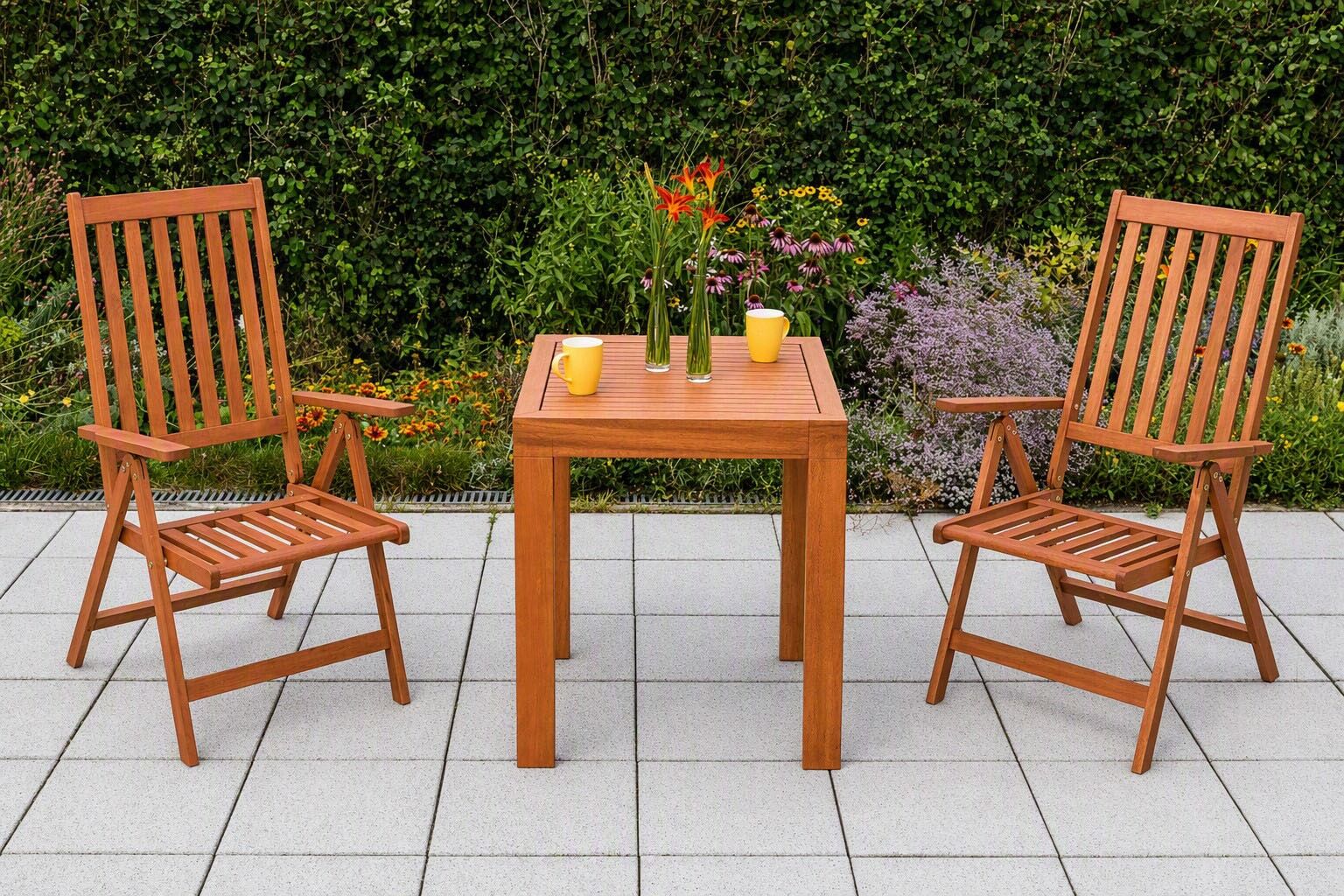 Garten-Essgruppe MERXX "Vitoria", beige (natur), Sitzmöbel-Sets, Garten-Essgruppe natur Einheitsgröße