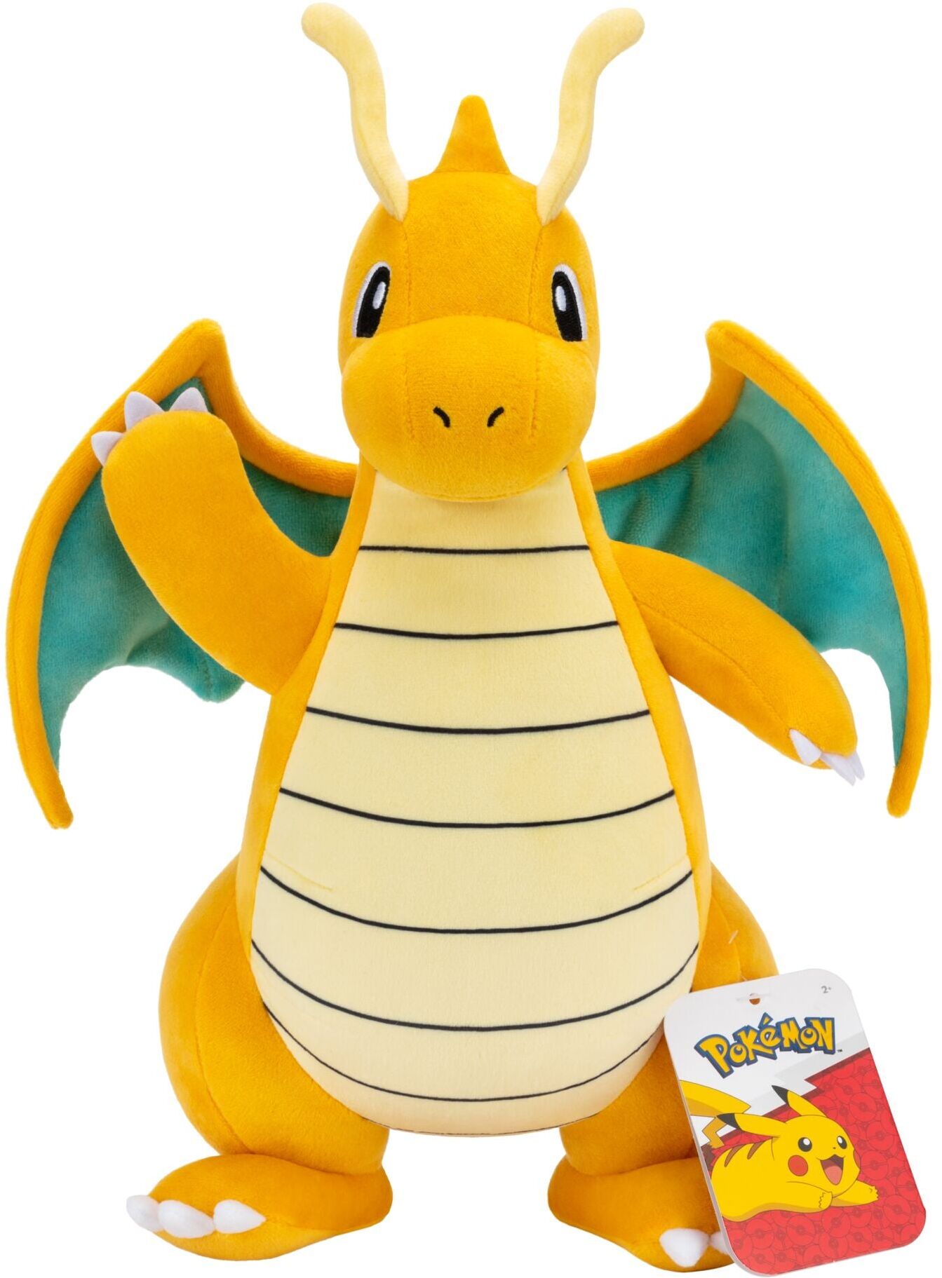 Jazwares Pokémon Dragonite 12-Inch Plush Toy - Officially Licensed - 30 cm Tall - Orange