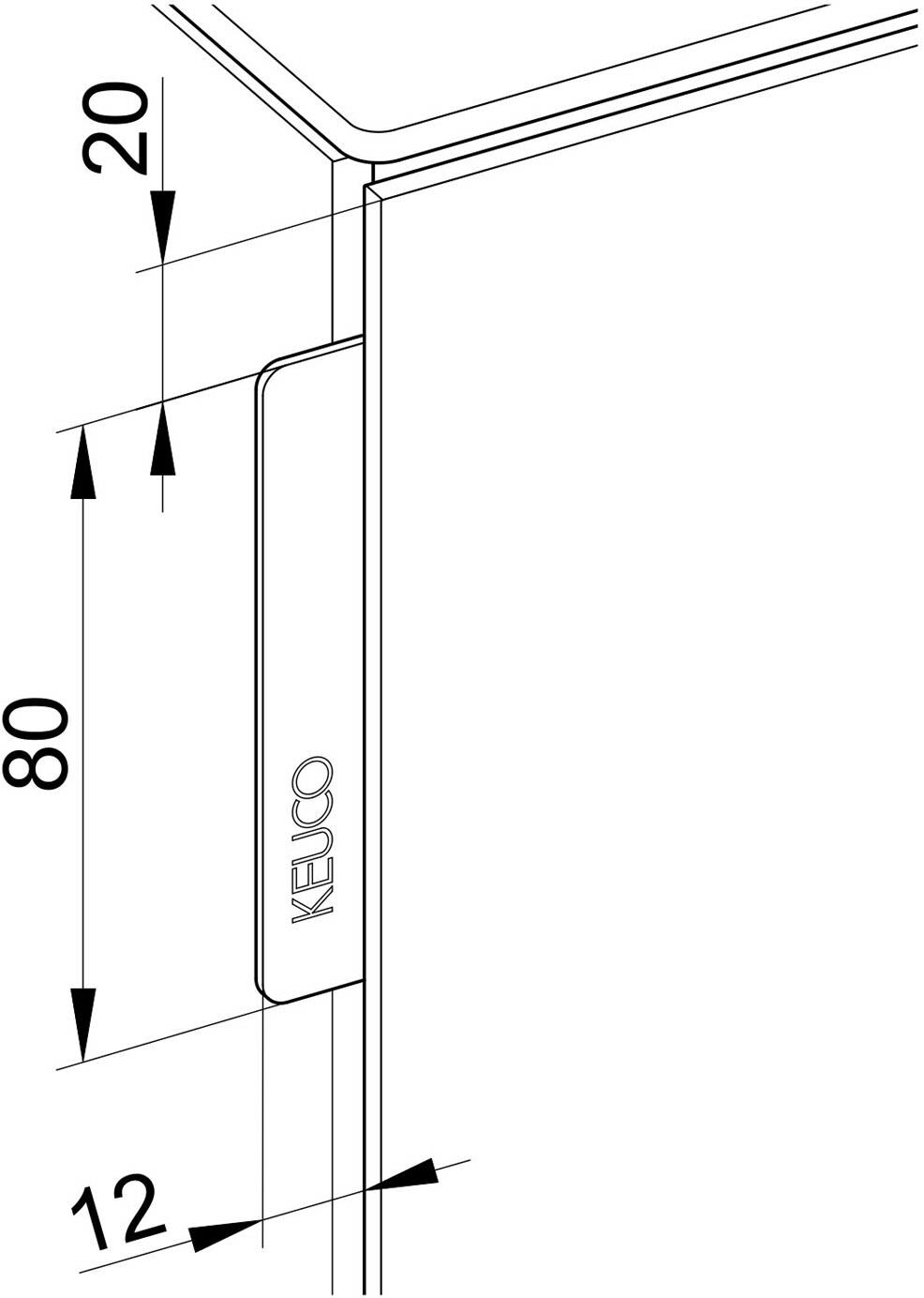 Keuco EDITION 11 Art Badmöbelgriff, Badmöbel, 49041170002, aluminium-finish - aluminium-finish