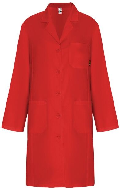 Blouse de laboratoire pour femme publicitaire Vaccine Woman rouge S