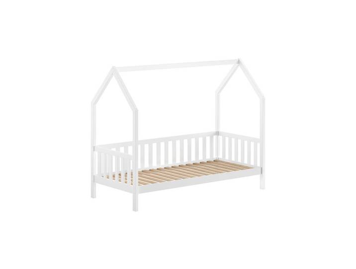 Furnlux Hausbett Cabane Weiß 98x208x169 cm, Holz, Babymöbel & Kindermöbel, Kinderzimmer & Jugendzimmer, Kinderbetten, Spielbetten
