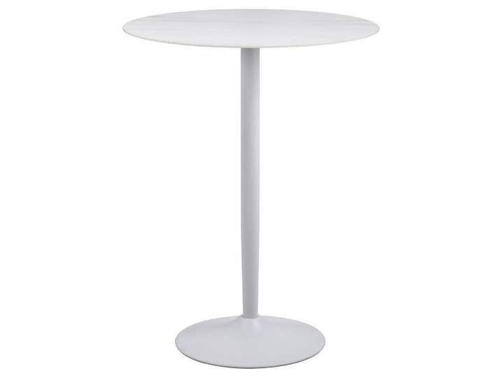 P & B Bartisch, Weiß, Metall, Keramik, rund, rund, Bodenplatte, 80x105x80 cm, FSC Mix, Esszimmer, Tische, Stehtische