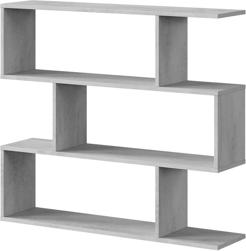 Dmora Bibliothèque effet bois ciment 110x24 cm Gris 110x97x24cm