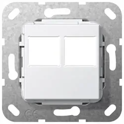 Gira Einsatz Modular Jack 2fach LexCom (reinweiß, glänzend)