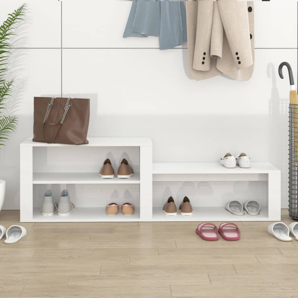 17 Stories 9 Pair Shoe Rack High Gloss White 9