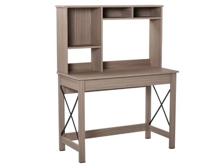 HOMCOM - Bureau bibliothèque 2 en 1 - Panneaux de particules classe E1 - 105x50x137.5cm - Brun