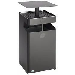 VAR, Aschenbecher, Abfall/Ascher, mit Dach, Volumen 72 l, eisenglimmer