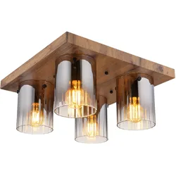 Deckenleuchte UNDERWOOD (LBH 41x41x18 cm) - braun - LBH 41x41x18 cm