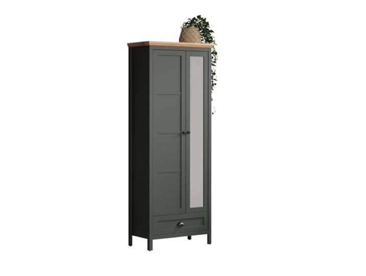 trendteam smart living - Stanton - Garderobenschrank - Tannengrün/Evoke Eiche - Flurschrank mit auziehbarer Kleiderstange - (BxHxT) 77 x 198 x 39 cm - Landhausstil