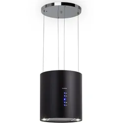 Barett Inselabzugshaube Ø35 cm Umluft 522 m3/h LED Aktivkohlefilter Schwarz